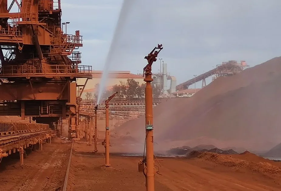 Dust suppression control equipment in an industrial environment